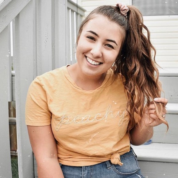 “Peachy” Embroidered T-Shirt - Picture 2 of 7